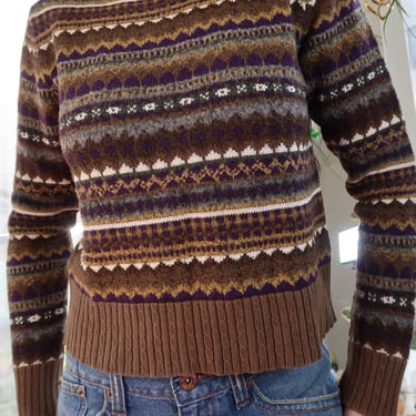 Vintage American Eagle Fair Isle Knit Sweater – Earth Tones