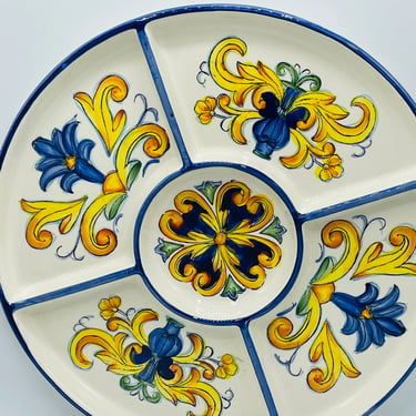 Vintage ALHAMBRA Chip Dip  Porcelain Decorative Tray - For Display or Serve 