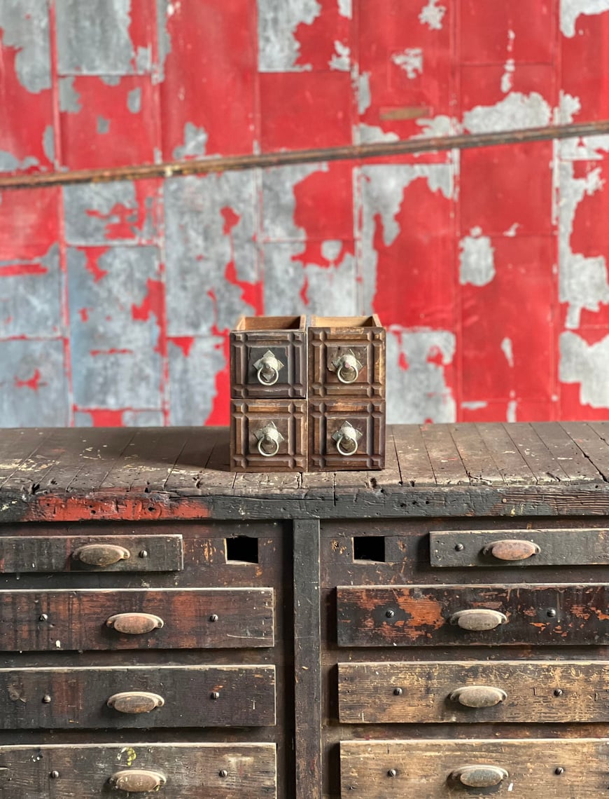 Set of 4 Antique Singer Sewing Machine Drawers North Grove Antiques