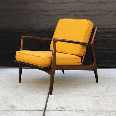 Vintage Mid-Century Ib-Kofod Larsen Sculpted Lounge Chair for Selig of Denmark 