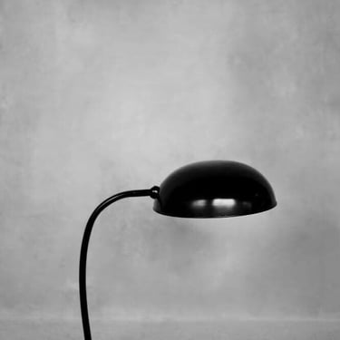 Vintage Bauhaus German Minimalist Black Metal Desk Lamp from Gebrüder Cosack Gecos, 1940s 