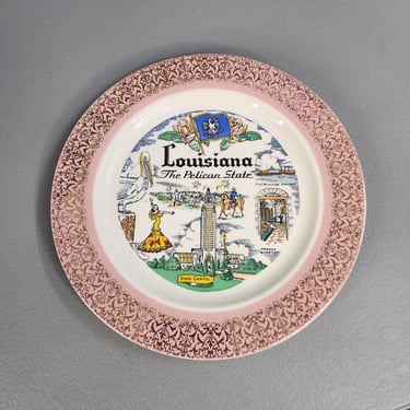 Vintage Homer Laughlin Louisiana Collectible Souvenir Plate 