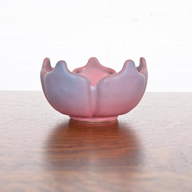 Van Briggle Arts & Crafts Tulip Form Pink and Lavender Glazed Ceramic Bowl, Early 20th Century