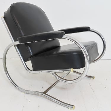 Vintage French Art Deco Lounge Armchair By Batistin Spade 