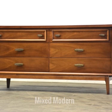 Walnut Mid Century Modern Dresser 