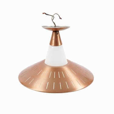 Mid Century Copper Light Fixture Hanging Lamp 