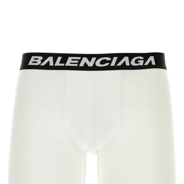 Balenciaga Man White Stretch Cotton Racer Boxer