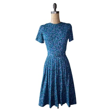 1950s blue floral dress with jacket 