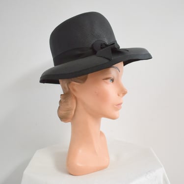 1960s Lisa Black Straw Hat 