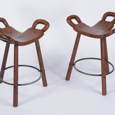 “Marbella” Spanish Brutalist Counter-Height Barstools