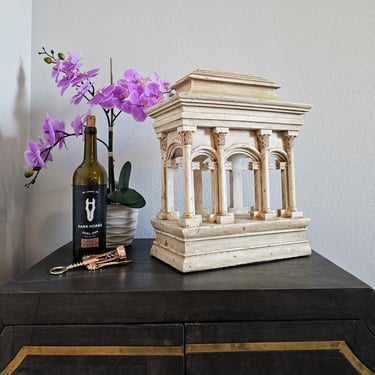 Antique Italian Grand Tour Architectural Roman Temple Portico Model 