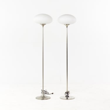 Laurel Lamp Company Mid Century Stainless Steel Tulip Floor Lamp - Pair - mcm 