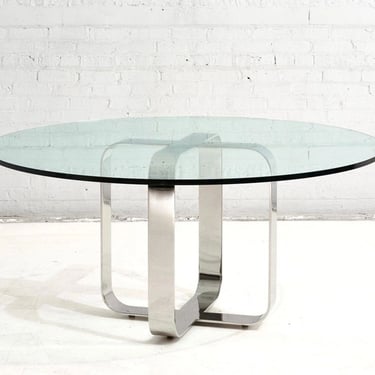 Gary Gutterman Stainless Steel and Glass Dining Table, Axius Designs, 1970