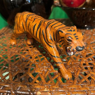 Wooden carved tiger