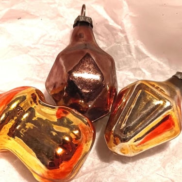 Midcentury Christmas Ornaments | Set of 3 | MCM Eastern European Glass Ornaments 