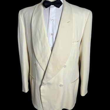Vintage 1930s Double Breasted SHAWL COLLAR Jacket ~ size 46 R ~ Blazer / Suit / Sport Coat ~ Art Deco ~ Palm Beach 