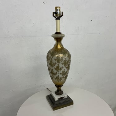 Refined Style of Murano Gold Marble Art Glass Table Lamp Italy 1950s 