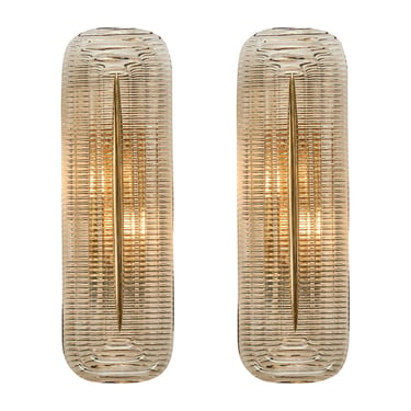Brass and Murano Glass Sconces