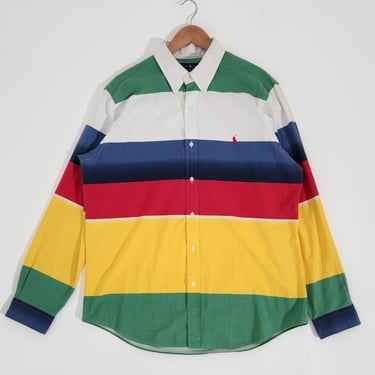 Polo Striped Multicolored Buttoned Shirt Sz. XL