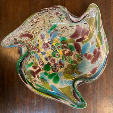 Mid Century Modern Murano Italian Art Glass Ashtray Bowl