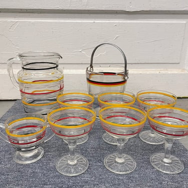 RAFFLE TICKET FOR ITEM #11 - 9-Piece Colorfully Striped Drinkware Set