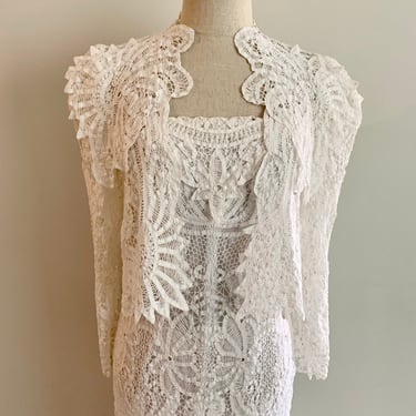Hartly Westwood white cotton lace dress and jacket set-size 4 