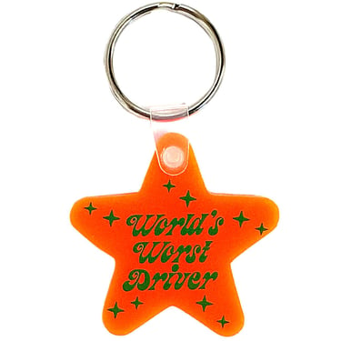 World's Worst Driver Star Keychain