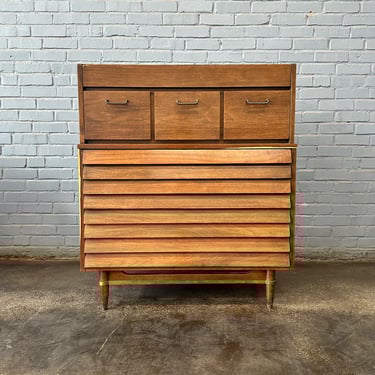 Tall walnut dresser American of Martinsville
