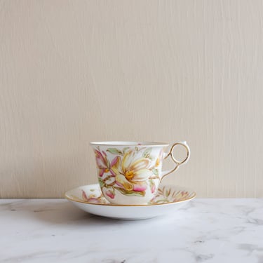 1940s hand painted royal chelsea "magnolia" tea cup