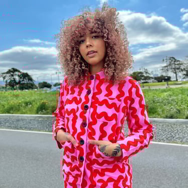 Chore Coat Pink Squiggle