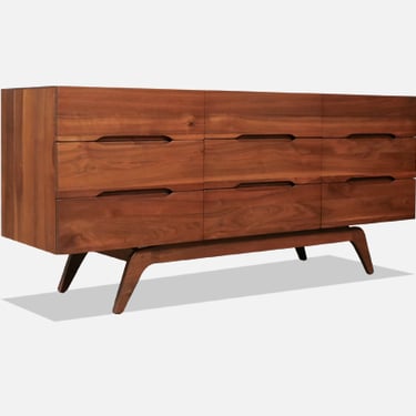 Mid-Century Californian Modernist Sculpted Walnut Dresser