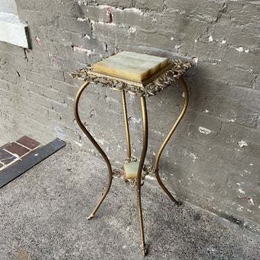 Onyx and Brass Plant Stand