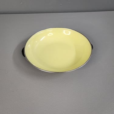 Vintage Yellow Enamel Cookware Pan 