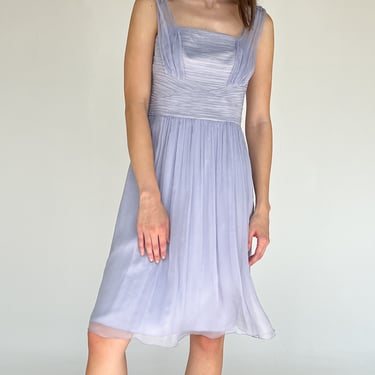 Lilac Silk Chiffon Dress (M)
