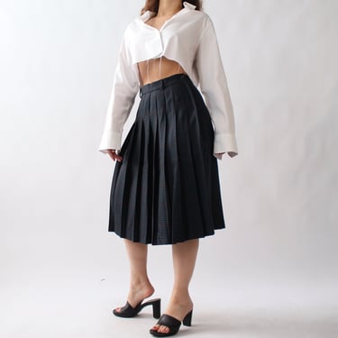 Vintage Houndstooth Pleated Skirt - W27