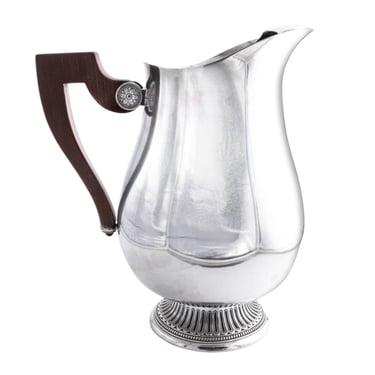 "Malmaison" French Christofle Silver Plated Water Pitcher with Ebony Wood Handle