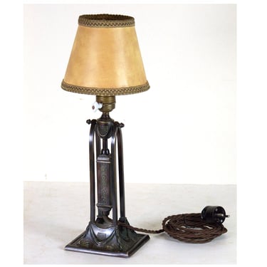 Table and Wall Brass Lamp, circa 1900 