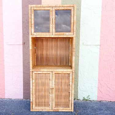 Island Style Rattan Wrapped Cabinet
