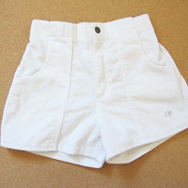90s White OP Corduroy Shorts XS Petite 23-26 Waist - 1990s Cord Surf Shorts - Unisex Elastic Shorts - 90s Clothing 