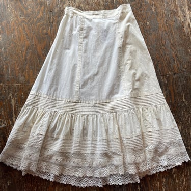 Edwardian Cotton & Lace Tea Skirt