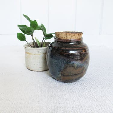 Beautiful Vintage Ceramic Canister with Cork Top 