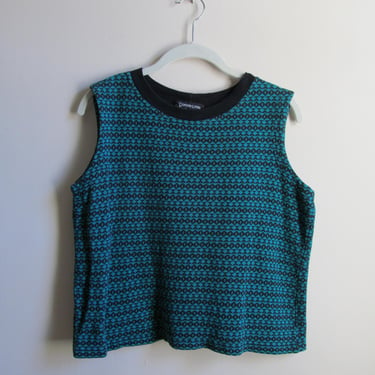 80s Geo Pattern Knit Top M L 40 Bust 