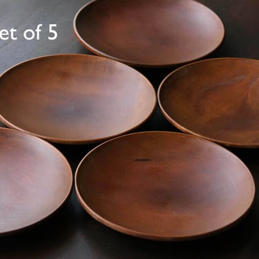 13.6cm / Set of 5 | Wooden Dish | Japanese Craft | Tableware 