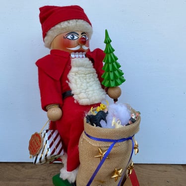 Vintage Steinbach Santa Claus Nutcracker, Christmas Decor, Original Tag, Made In Germany, Volkhunst Santa, Large Wooden, Read Description 