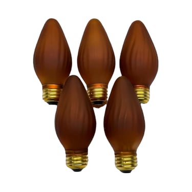 Flame Shaped Painted AMBER 25W Light Bulbs for Vintage Antique Art Deco Wall Sconces, Chandeliers, Pendants Set of 5 Bulbs Free Shipping 