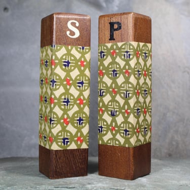 Mid-Century Modern Salt & Pepper Shakers | 1960s Groovy Wooden Salt and Pepper Shakers | West Lafayette Indiana Souvenir | Bixley Shop 