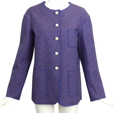 CHANEL- Purple Tweed Blazer, Size 14