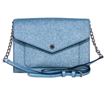 Kate Spade - Light Blue Sparkly Fold-Over Crossbody Bag
