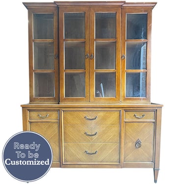 62&quot; Unfinished 6 Door 5 Drawer Century Vintage Hutch #08778