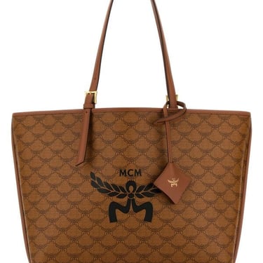 Mcm Women Printed Canvas Himmel Shopping Bag